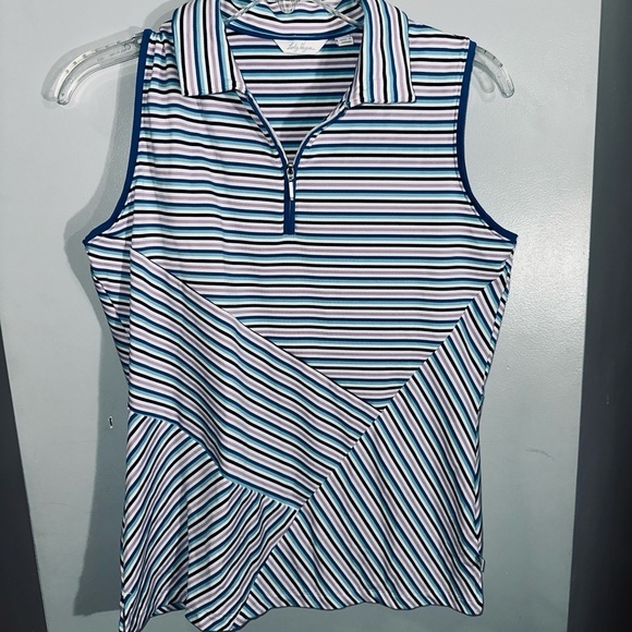Lady Hagen striped wrap front Dri-Fit GOLF top size small - Picture 1 of 8